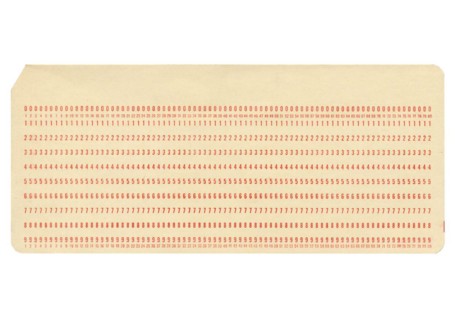 Punched card isolated