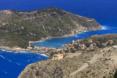 Assos village between two bays
