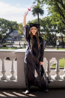 Young girl recently graduated