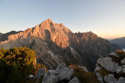 Sunrise on the Watzmann with the east face