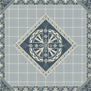 Seamless pattern inspired from traditional Danish Hedebo embroidery