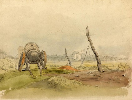 Landscape with Water Wagon and Clothesline