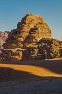 Mountainlandscape and desert in Wadi Rum