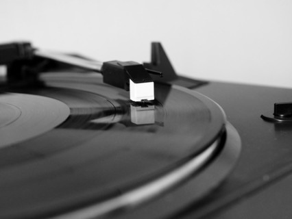 Vinyl record spinning