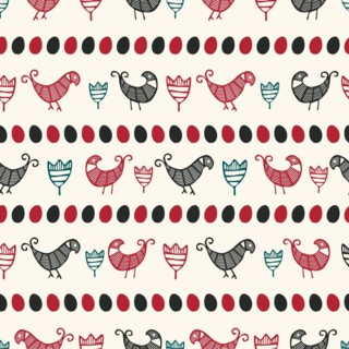 Decorative hen and eggs hand drawn seamless vector pattern