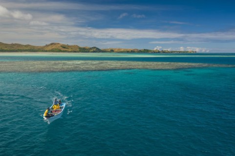 Little boat in the blue lagoon
