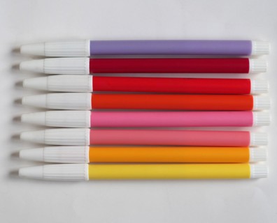 Purple red pink and yellow felt tip pen