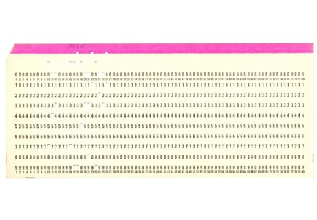 Punched card isolated