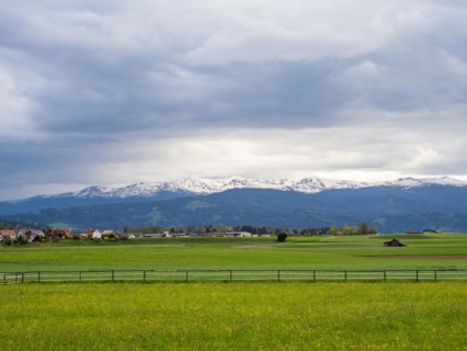 Snow-covered Alpine peaks