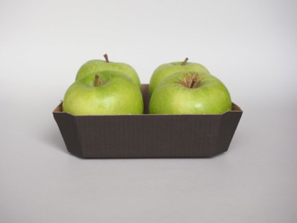 Granny Smith apple fruit food in cardboard basket