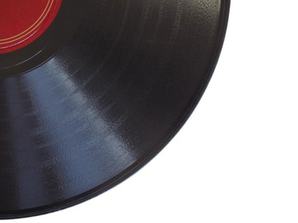 Vinyl record detail with copy space