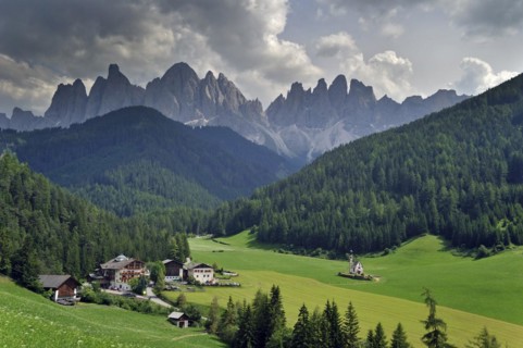 The chapel Sankt Johann at Val di Funes