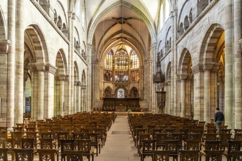 Interior of the Basel Minster in Basel