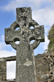 Celtic cross in the graveyard of Cill Chriosd