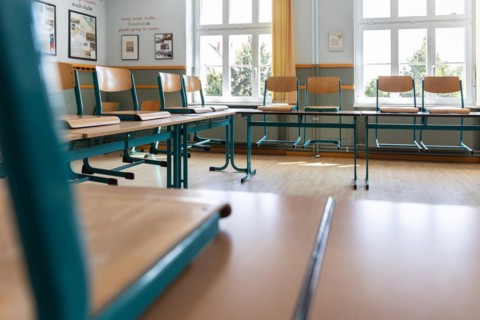 School class with chairs set up