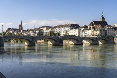 City view Basel with Rhine