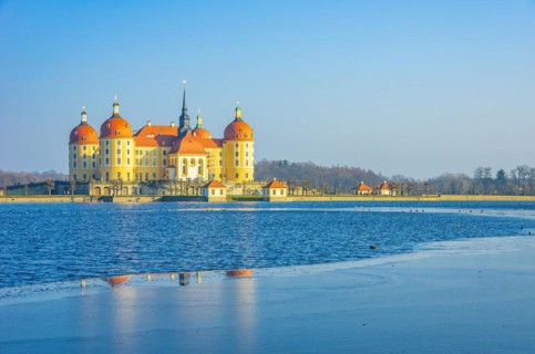 Winterly Moritzburg Castle from the northwest