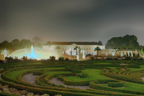 Herrenhaeuser Gardens Palace Illuminated Hanover Germany