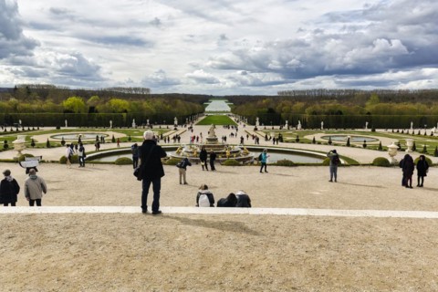 Visitors at the Latona Fountain