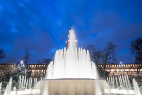 Sforza Castle and fountain