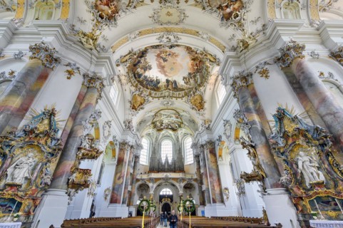 Organ gallery and ceiling frescoes