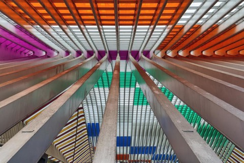 Colourful roof construction