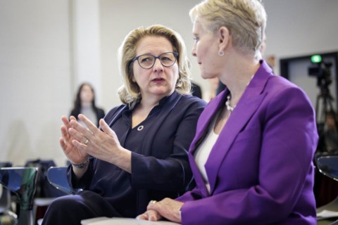 (L-R) Svenja Schulze, Federal Minister for Economic Cooperation and Development, and Cindy McCain,