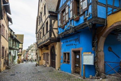 Medieval colourful half-timbered houses