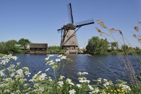 Thatched polder windmill at Kinderdijk