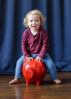 Child with piggy bank