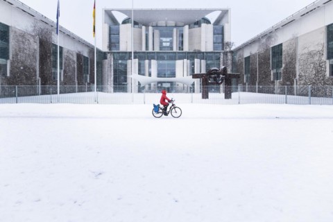 The Federal Chancellery in front of the Federal Government-Laender on the further procedure of the Corona restrictions
