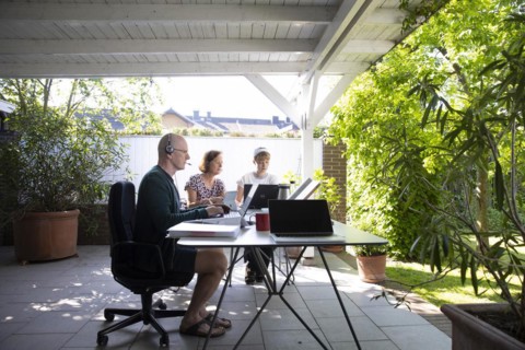 Home office in a conservatory