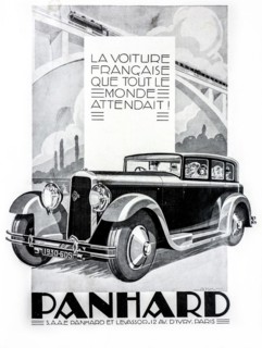 Vintage advert for the French automobile Panhard & Levassor 6DS Berline X66 from 1930