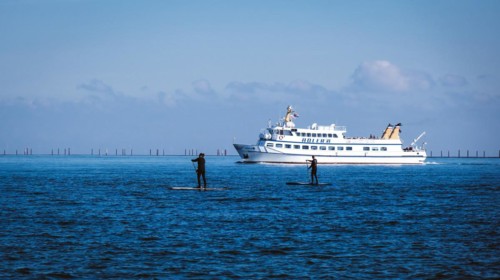 Excursion ship Adler in Hoernum on the island of Sylt
