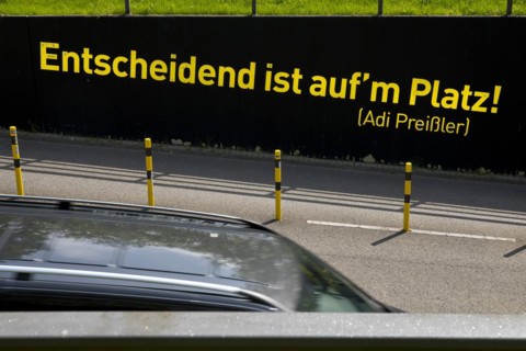 Entrance to the multi-storey car park at the BVB Fan World of Borussia Dortmund