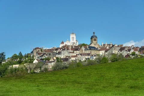 Vezelay labelled les Plus Beaux Villages de France. Unesco World heritage. Morvan regional natural park. Via Lemovicensis way to Santiago de Compostela. Yonne department. Bourgogne Franche Comte. Fran...