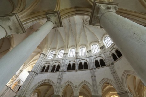 Vezelay labelled les Plus Beaux Villages de France. Architectural details of the nave of Basilica St Mary Magdalene.Unesco World heritage. Morvan regional natural park. Via Lemovicensis way to Santiag...
