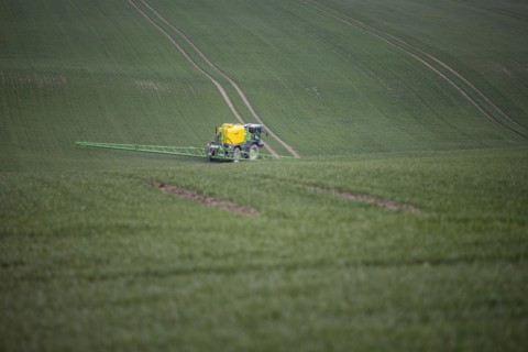 Plant protection equipment in a field near Goerlitz