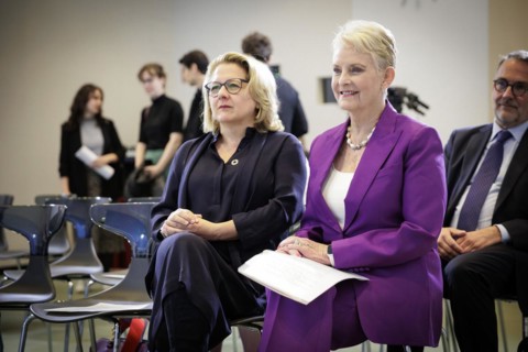 (L-R) Svenja Schulze, Federal Minister for Economic Cooperation and Development, and Cindy McCain,