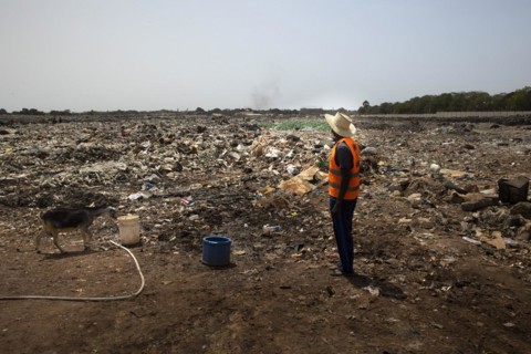 Wild rubbish dump in Africa