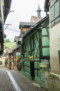 Medieval colourful half-timbered houses