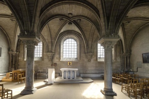 Vezelay labelled les Plus Beaux Villages de France. Chapter house of the nave of Basilica St Mary Magdalene.Unesco World heritage. Morvan regional natural park. Via Lemovicensis way to Santiago de Com...