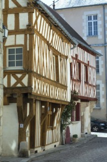 Avallon. Half timbered house. Yonne department. Morvan regional nature park. Bourgone Franche Comte. France