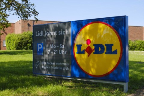 Sign with logo Lidl