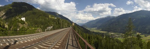 Bridge of the Tauern Railway with Falkenstein Castle