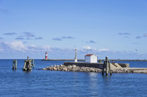 Central and eastern pier in Rostock-Warnemuende