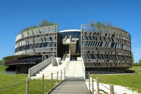 Alise-Sainte-Reine. Cotre d'Or department. MuseoParc d'Alesia by Bernard Tschumi in the plain of the battle. Bourgogne Franche Comte. France