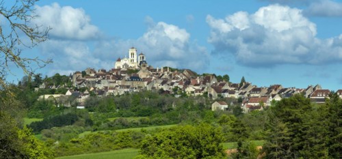 Vezelay labelled les Plus Beaux Villages de France. Unesco World heritage. Morvan regional natural park. Via Lemovicensis way to Santiago de Compostela. Yonne department. Bourgogne Franche Comte. Fran...