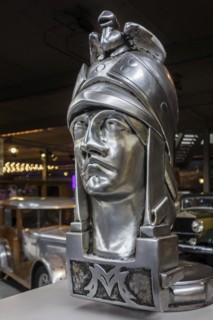 Enlarged version of the Minerva hood ornament