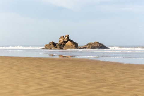 Crumbling historic fortress on the beach